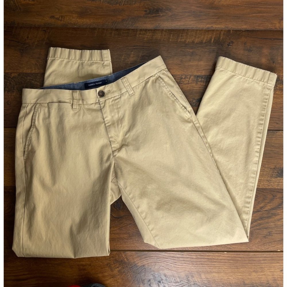Tommy Hilfiger Tailored Fit‎ Chino Khaki Pants - Size 32x32 - Picture 3 of 6